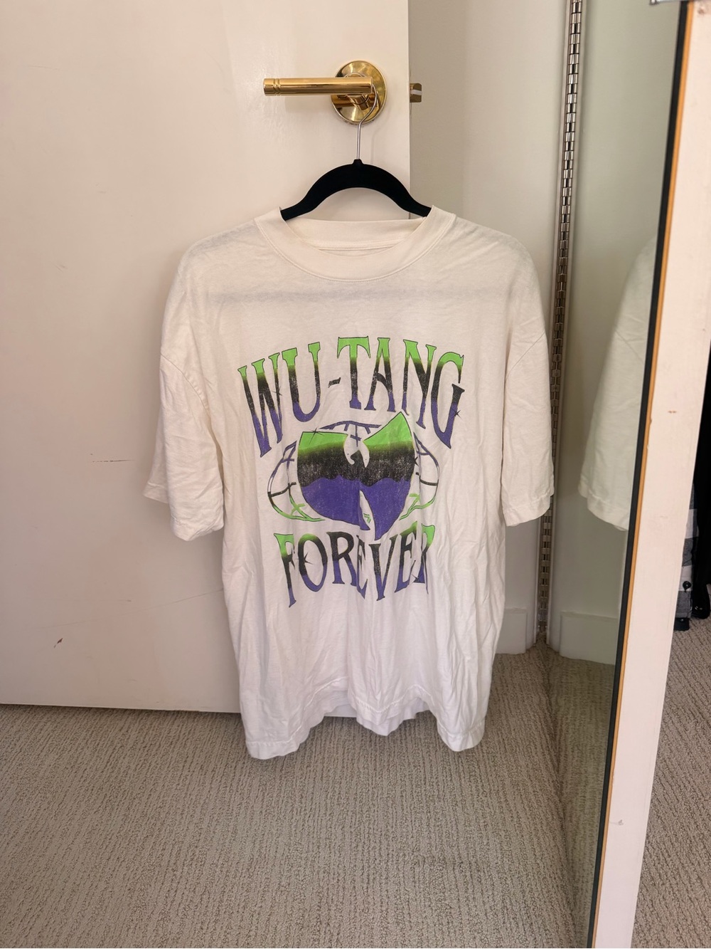 REVOLVE White Wu-Tang Forever Graphic Tee with Green & Purple Print